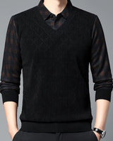 Alan – Langärmeliger Strickpullover in Schwarz
