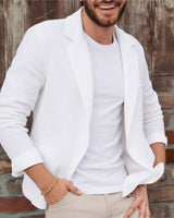 Balduin | Herren Casual Sakko mit Taschen in Weiß