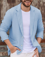 Balduin | Herren Casual Sakko mit Taschen in Hellblau