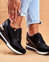 Laura | Damen Bequeme High-Top Sportsneaker in Schwarz