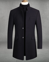 Bastian | Herren Elegante Winterjacke mit Knöpfen in Marineblau