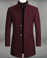 Bastian | Herren Elegante Winterjacke mit Knöpfen in Weinrot