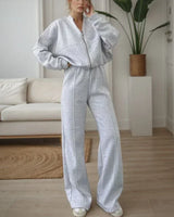Élan™ Soft Sweatshirt Set mit minimalistischem Design / Moderne Eleganz und erstklassiger Komfort für alle Gelegenheiten! in Grau