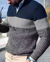 Yandara | Herren Pullover Color Block in Grau