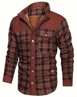 Rero | Herren Retro-Karohemd mit Fleece-Futter – Warmer Freizeitmantel in Kaffee