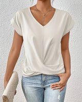 Leslie - Lässiges Kurzarm T-Shirt für Damen in Weiß