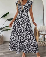 Osyrel - Bedrucktes Midikleid in Weißer Leopard