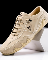 Damon - Halden Leder Turnschuh in Beige