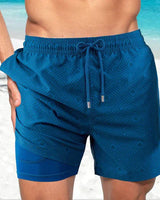 Benedikt | Herren Badeshorts mit Innenfutter in Dunkelblau