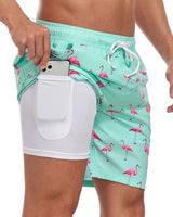 Benedikt | Herren Badeshorts mit Innenfutter in Grün