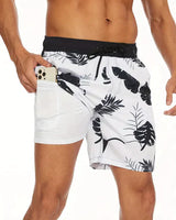 Benedikt | Herren Badeshorts mit Innenfutter in Weiß