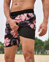 Benedikt | Herren Badeshorts mit Innenfutter in Rosa