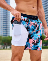 Benedikt | Herren Badeshorts mit Innenfutter in Hellblau