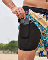 Benedikt | Herren Badeshorts mit Innenfutter in Beige