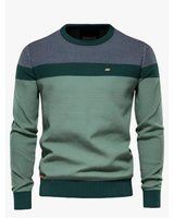 Benedikt | Herren Pullover Mit Kontrast Design Und Langarm Schnitt in Grün