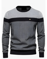 Benedikt | Herren Pullover Mit Kontrast Design Und Langarm Schnitt in Dunkelgrau