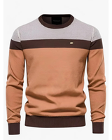 Benedikt | Herren Pullover Mit Kontrast Design Und Langarm Schnitt in Orange