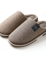 Benedikta | Damen Herringbone Hausschuhe Pantoffeln in Braun