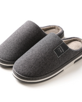 Benedikta | Damen Herringbone Hausschuhe Pantoffeln in Dunkelgrau