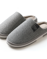 Benedikta | Damen Herringbone Hausschuhe Pantoffeln in Hellgrau