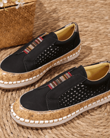 Bequeme Damen Slip-on Schuhe in Schwarz