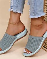 Bequeme Slide-Sandalen Damen in Hellblau