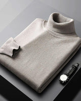 Bertram | Herren Rollkragenpullover Langarm in Beige