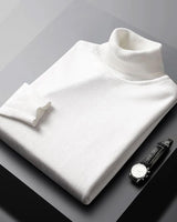 Bertram | Herren Rollkragenpullover Langarm in Weiß