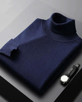 Bertram | Herren Rollkragenpullover Langarm in Dunkelblau
