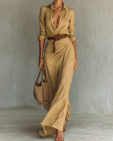 Victoria | Müheloses Maxikleid in Khaki