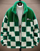 Melany – Karierte Fleecejacke mit Kapuze Und Reißverschluss in Grün