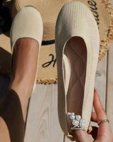 Orthopädische Damen-Ballerinas mit Komfortsohle & klassischem Design – Mia in Beige