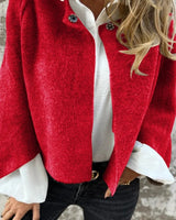 Keylah - Elegante Strick Jacke in Ziegel Rot