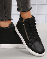 Birte | Damen High-Top Sneaker in Schwarz