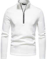 Bjarne | Herren Strickpullover mit Reißverschluss und Stehkragen in Weiß