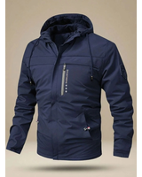 Bjarne | Herren Winterjacke mit Kapuze und Taschen mit Reißverschluss in Dunkelblau