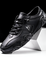 Damon - Halden Leder Turnschuh in Schwarz