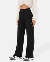 Nina | Elastische Hose mit hoher Taille in Schwarz