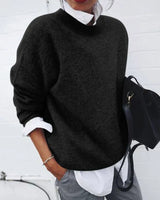 Damen Lässig Langarm Pullover | Warm in Schwarz