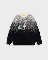 Fuzzy-Mohairpullover in Schwarz