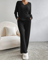 Damen Pullover Set mit weiter Hose Annabelle in Schwarz
