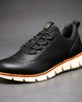 Heijnen – Sneaker Aus Leder im Wingtip Brogue Stil in Schwarz