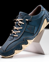 Damon - Halden Leder Turnschuh in Blau