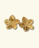Blumen Ohrringe Gold in Gold