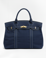 Boatkin Damen Tote Bag aus Canvas mit strukturierter Optik in Dunkelblau