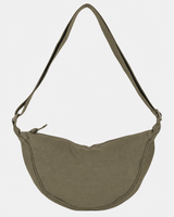 Damen-Umhängetasche aus Nylon in Halbmondform mit verstellbarem Riemen – Apolline in Grün
