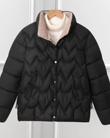 Bora | Damen Kurze Steppjacke mit Stehkragen in Schwarz