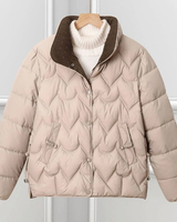 Bora | Damen Kurze Steppjacke mit Stehkragen in Khaki