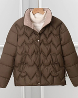 Bora | Damen Kurze Steppjacke mit Stehkragen in Braun