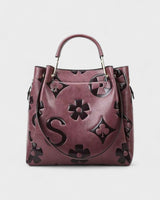 Damen Shopper Tasche mit Blumendruck - Samara in Rot